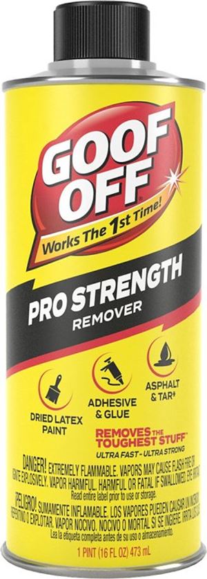 Goof Off FG653 Adhesive Remover, Liquid, White, 16 oz, Bottle