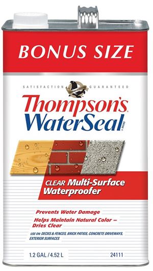 Thompson's WaterSeal TH.024111-03 Waterproofer, Clear, 1.2 gal, Can, Pack of 4