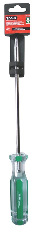 Task T50443C Screwdriver, #1 Drive, Robertson Drive, 8 in L Shank, Cellulose Acetate Handle, Hard Grip Handle