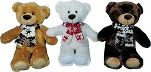 Hometown Holidays 28307/28101 Christmas Bear, Brown/Tan/White, Pack of 12