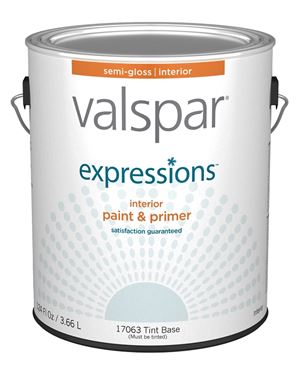 Valspar Expressions 005.0017063.007 Interior Paint, Semi-Gloss Sheen, 1 gal, Can, 300 to 400 sq-ft Coverage Area, Pack of 4