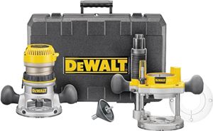 DeWALT DW618PK Fixed Base Router Combination Kit, 12 A, 8000 to 24,000 rpm Load Speed, 2-1/2 in Max Stroke