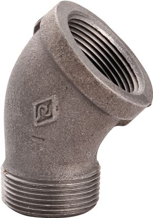 ProSource B121 32 Street Pipe Elbow, 1-1/4 in, FIP x MIP, 45 deg Angle, Malleable Iron, SCH 40 Schedule