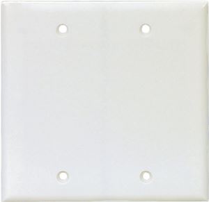 Eaton Cooper Wiring PJ23W Wallplate, 8 in L, 1/4 in W, 2 -Gang, Polycarbonate, White, High-Gloss, Box Mounting