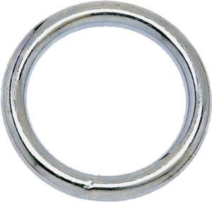 Campbell T7665032 Welded Ring, 200 lb Working Load, 1-1/4 in ID Dia Ring, #7 Chain, Steel, Nickel-Plated