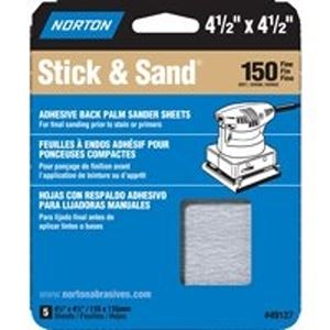 Norton 07660749127 Sanding Sheet, 4-1/2 in L, 4-1/2 in W, Fine, 150 Grit