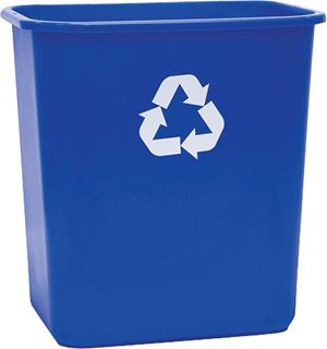 United Solutions ECOSense WB0084 Recycling Waste Basket, 7 gal Capacity, Plastic, Blue