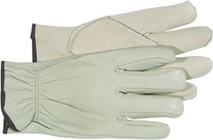 Boss 4067XL Gloves, Men's, XL, Keystone Thumb, Open, Shirred Elastic Back Cuff, Cowhide Leather, Natural