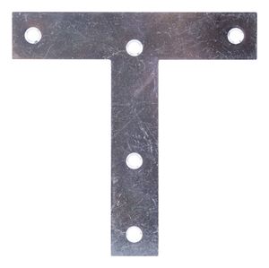 ProSource TP-Z05-C2PS T-Plate, 5 in L, 5 in W, 2 mm Thick, Steel, Zinc