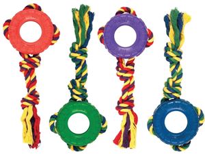 Chomper CTZ100M Dog Toy, M, Tredz Rope, Cotton/Rubber, Assorted