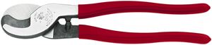 Klein Tools 63050 Cable Cutter, 9-1/2 in OAL, Steel Jaw, Cushion-Grip Handle, Red Handle