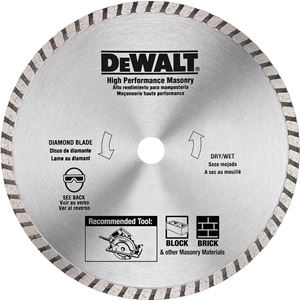 DeWALT DW4712B Circular Blade, 7 in Dia, 5/8 in Arbor, Diamond Cutting Edge, Segmented Rim