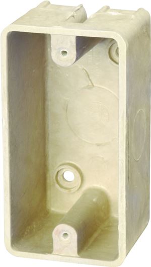 fiberglassBOX 9318 Electrical Box, 1 -Gang, 4 -Knockout, Thermoset Fiberglass, Beige/Tan, Surface Mounting