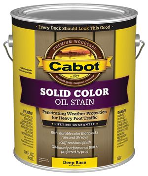 Cabot 140.0001607.007 Decking Stain, Opaque, Deep Base, Liquid, 1 gal, Pack of 4