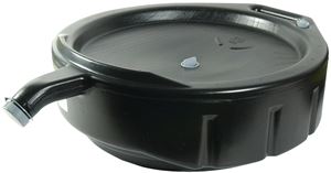 FloTool Super-Duty 11838 Oil Drain Pan, 15 qt Capacity, Polyethylene, Black