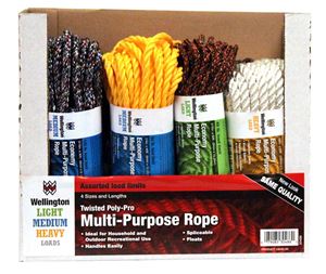 Wellington U9493AK Rope Assortment, Polypropylene, Multi-Color, Pack of 12