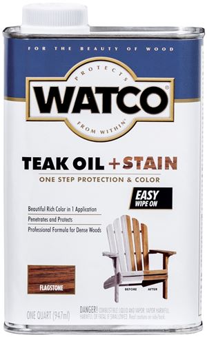 WATCO 348758 Oil and Stain, Warm Glow, Flagstone, Liquid, 1 qt Can