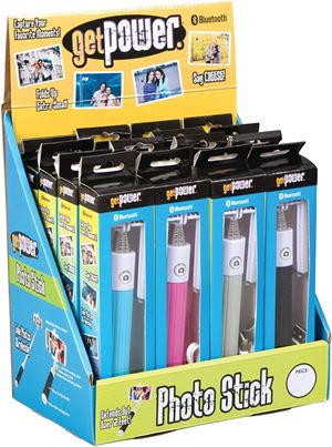 GetPower GP-DIS-PICSTICK Bluetooth Photo Sticks, Foldable, Black/Blue/Gray/Pink