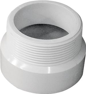 Canplas 192872 Pipe Adapter, 2 in, MNPT x Hub, PVC, White