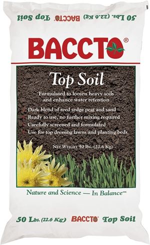 Baccto 1550P Top Soil, Fibrous with Granular Texture, 50 lb, Bag