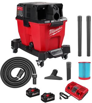 Milwaukee M18 FUEL 0920-22HD Dual-Battery Wet/Dry Vacuum Kit, 9 gal Vacuum, 4.25 hp, 18 V