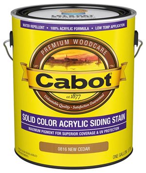 Cabot 800 Series 140.0000816.007 Solid Color Siding Stain, Natural Flat, New Cedar, Liquid, 1 gal, Can, Pack of 4