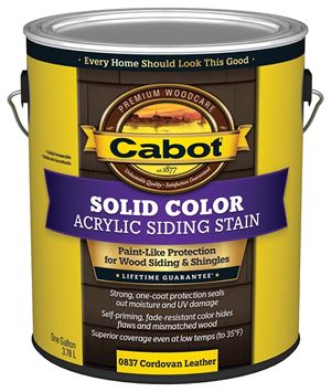 Cabot 800 Series 140.0000837.007 Solid Color Siding Stain, Natural Flat, Cordovan Brown, Liquid, 1 gal, Can, Pack of 4