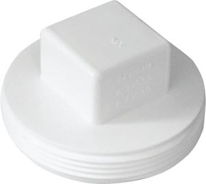 Canplas 414244BC Sewer Plug, 4 in, MNPT, PVC, White