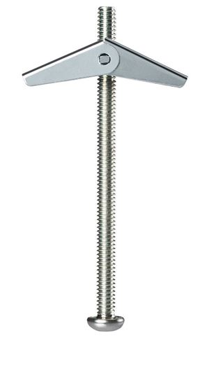 Cobra Anchors 096Y Spring Toggle Bolt, 4 in L, Steel, 118 lb