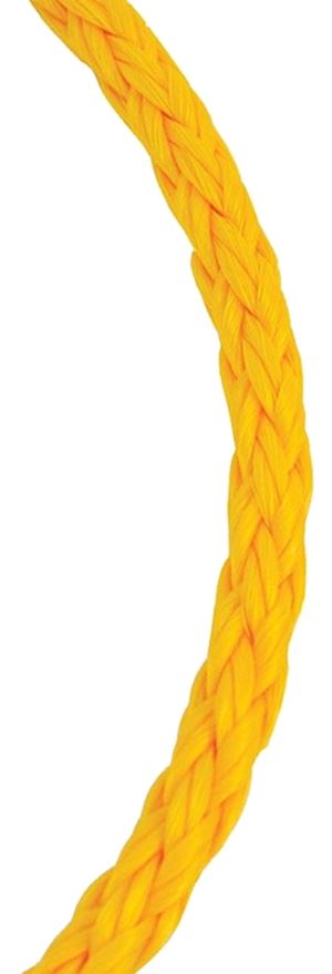 Baron 54808 Rope, 1/4 in Dia, 50 ft L, 100 lb Working Load, Polypropylene, Yellow