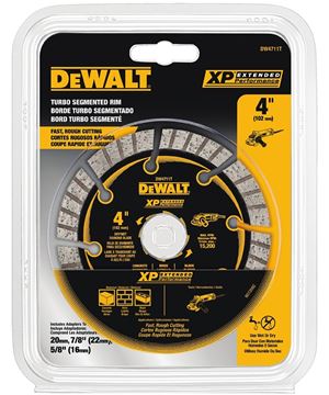 DeWALT DW4711T Saw Blade, 4 in Dia, 20 mm Arbor, Segmented, Turbo Rim