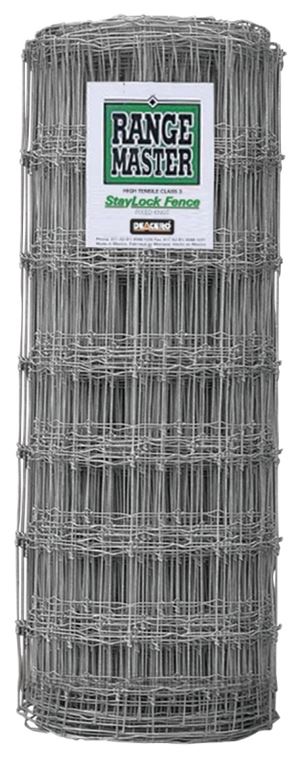 Rangemaster 6970 Staylock Fence, 6 in, 49 in H, 330 ft L, 12-1/2 Gauge, Steel, Galvanized