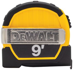 DEWALT DWHT33028 Magnetic Pocket Tape Measure, 9 ft L Blade, 1/2 in W Blade, Steel Blade, ABS Case, Black/Yellow Case, Pack of 12