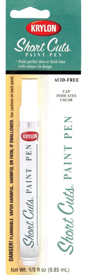 Krylon Short Cuts KSCP913 Paint Pen, Chisel Tip, White