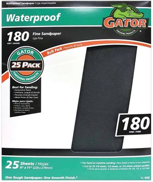 Gator 3284 Sanding Sheet, 11 in L, 9 in W, 180 Grit, Silicone Carbide Abrasive