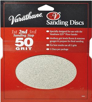 Varathane 203937 Sanding Disc, 7 in Dia, 50 Grit, Medium