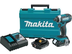 Makita XDT11R Impact Driver Kit, Battery Included, 18 V, 2 Ah, 1/4 in Drive, Hex Drive, 3500 ipm