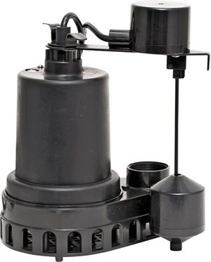 Superior Pump 92572 Sump Pump, 4.9 A, 120 V, 0.5 hp, 1-1/2 in Outlet, 55 gpm, Thermoplastic