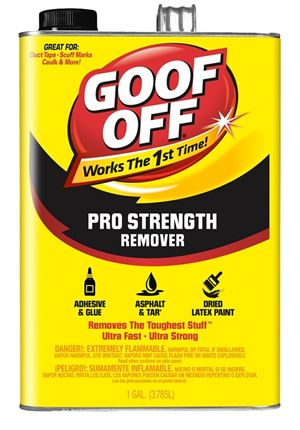 Goof Off FG657 Latex Paint Remover, Liquid, White, 1 gal, Can, Pack of 4