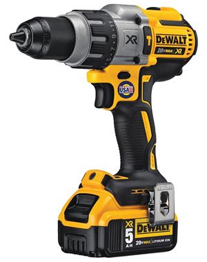 DEWALT DCD996P2 Hammer Drill Kit, Battery Included, 20 V, 5 Ah, 1/2 in Chuck, Ratcheting Chuck, 0 to 38,250 bpm