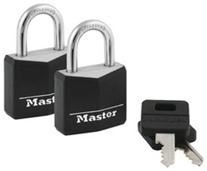 Master Lock 131T Padlock, Keyed Alike Key, 3/16 in Dia Shackle, Steel Shackle, Brass Body, 1-3/16 in W Body