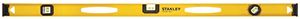 Stanley 42-328 I-Beam Level, 48 in L, 3-Vial, 2-Hang Hole, Non-Magnetic, Aluminum, Black/Yellow