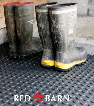 Red Barn, 100% Recycled Rubber Utility Mat, Width 36 in, Length 48 in,  Thickness 1/2 in, Model# 1102010