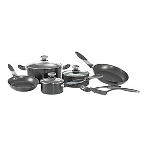 T-fal B207SK64 Cookware Set, Aluminum, Black, 20-Piece #VORG7863459,  B208SI74