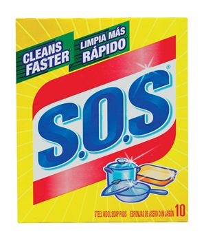 S.O.S. For Multi-Purpose Steel Wool Soap Pads 10 pk