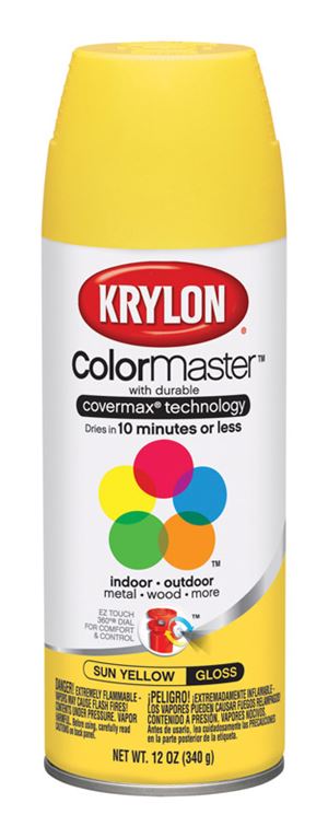 Krylon  ColorMaster  Sun Yellow  Gloss  Spray Paint  12 oz.