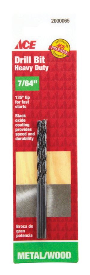 Ace  Black Oxide  7/64 in. Dia. Drill Bit  2 pc.