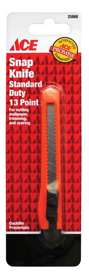 Ace  13 Point  Retractable Blade 5/16 in. L Snap Knife  Orange