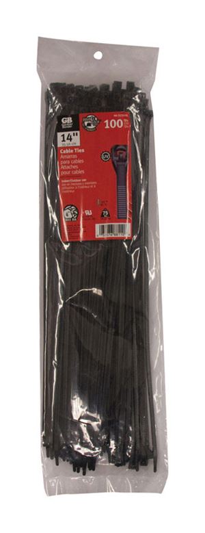 Gardner Bender  14 in. L Black  Cable Tie  100 pk