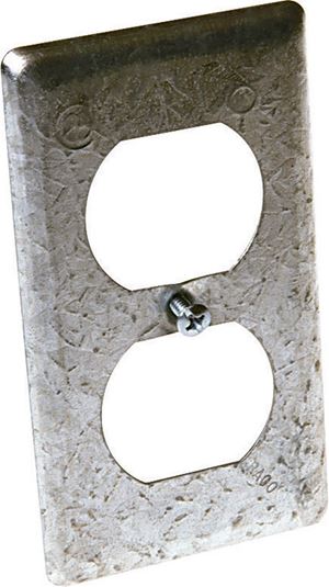 Raco Rectangle Steel 1 gang Electrical Cover For 1 Duplex Receptacle Gray